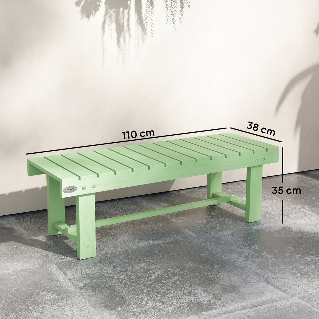 Wooden Garden Bench, Backless Outdoor Loveseat with Slatted Seat, Ligh