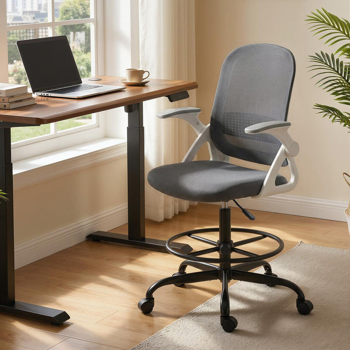Painting Chair, Mesh Computer Desk Chair with Flip-up Armrests