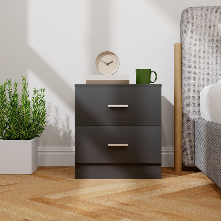 Modern Bedside Table, Beside Cabinet with 2 Drawers, for Bedroom, Livi