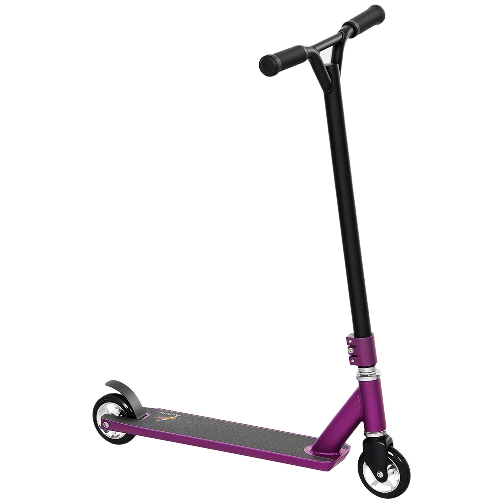 Stunt Scooter, 360° Entry Level Tricks Scooter w/ Lightweight Aluminium Deck and ABEC 7 Bearing, For Age 14+ Beginners, Purple