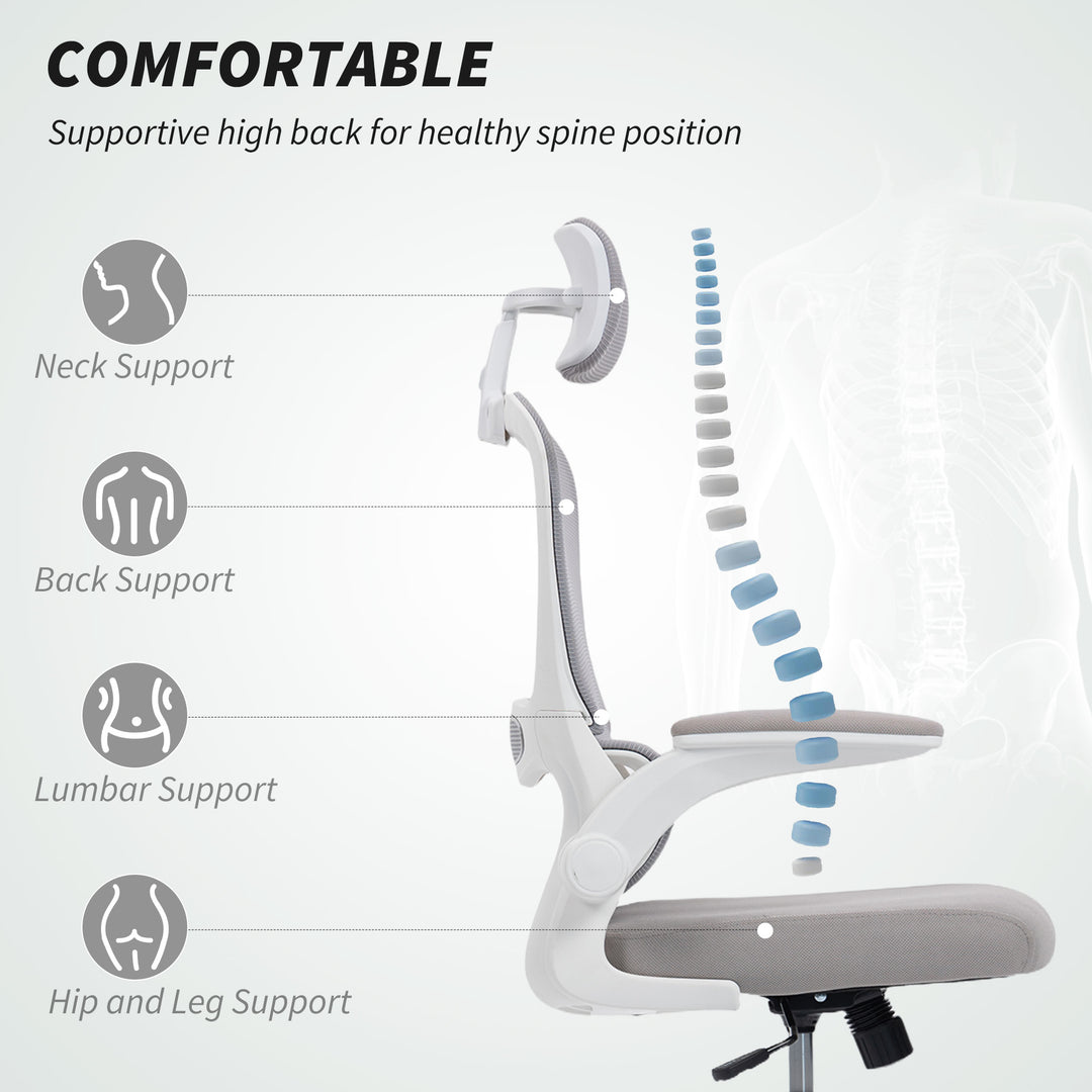 MCL Mesh Back Office Chair, with Lumbar Support - Grey