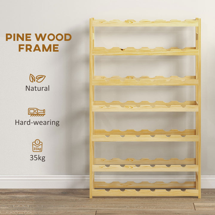 42-Bottle Wooden Wine Rack - Natural Finish - view 5