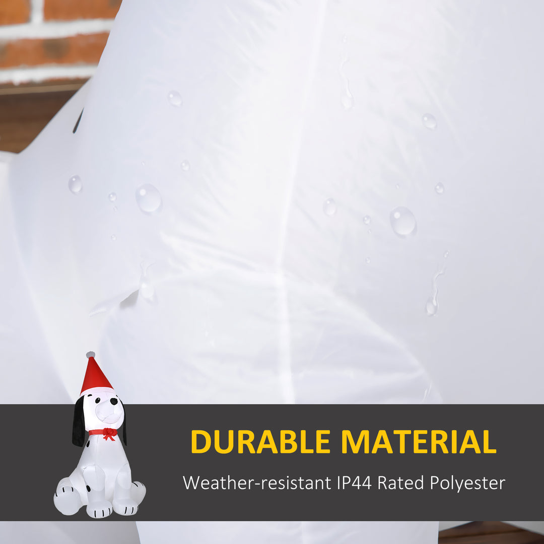MCL 6ft Inflatable Christmas Puppy Dog Wearing Santa Hat Lighted Outdoor Decoration Blow Up Decor for Holiday Indoor