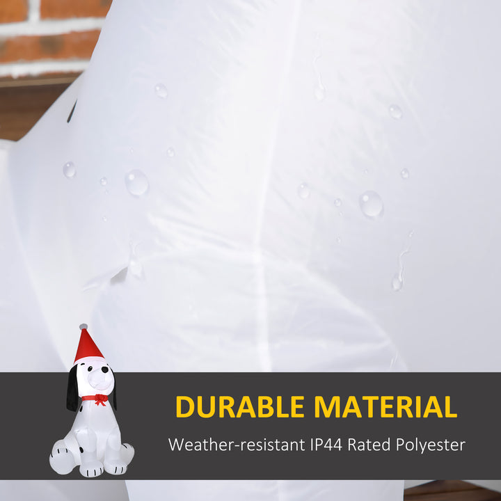 MCL 6ft Inflatable Christmas Puppy Dog Wearing Santa Hat Lighted Outdoor Decoration Blow Up Decor for Holiday Indoor