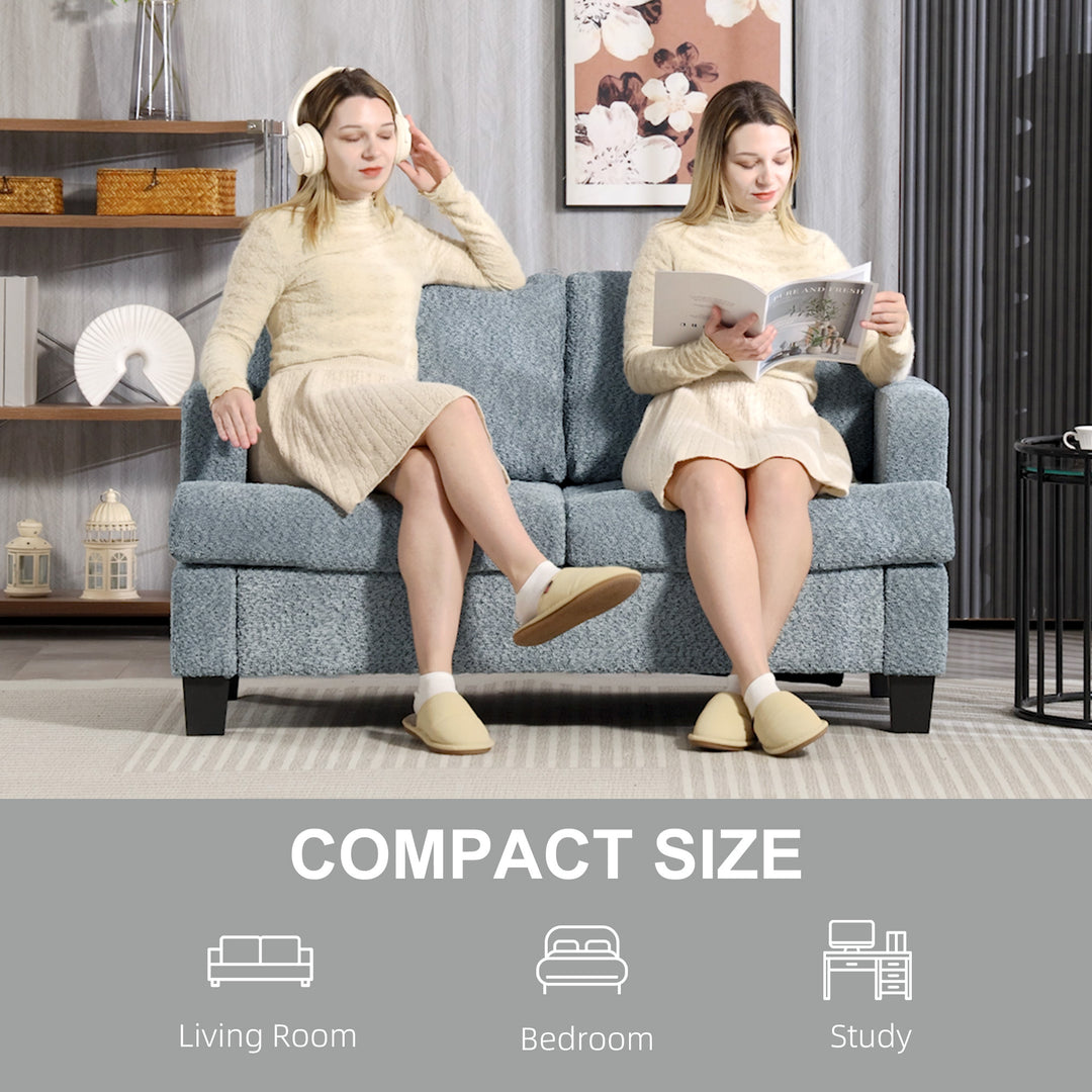Two-Seater Chenille Sofa - Light Grey