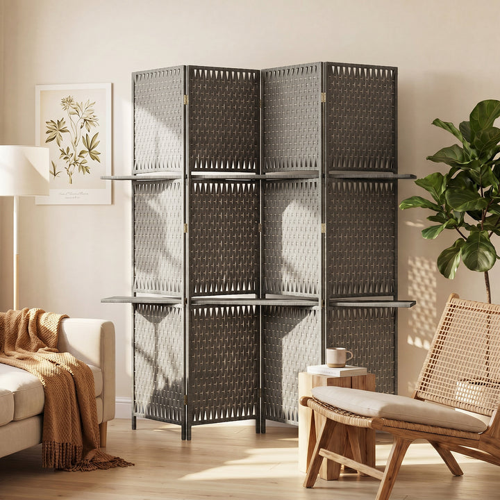 Wave Fibre Freestanding Folding Privacy Screen Panels, Room Divider, G