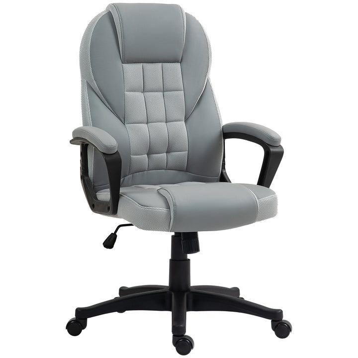 HOMCOM Faux Leather Office Chair - Grey | Aosom UK