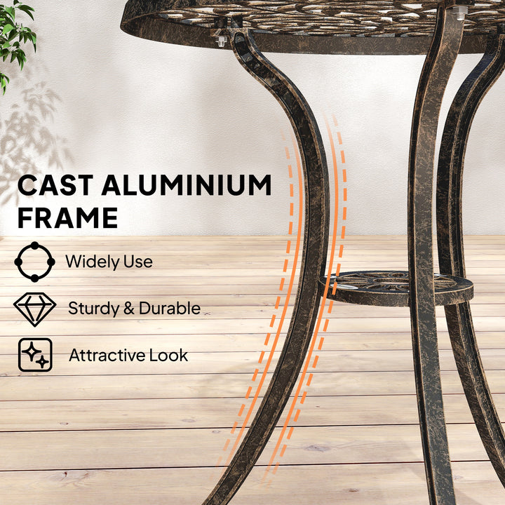 3 Pcs Aluminium Bistro Set Garden Furniture Dining Table Chairs Outdoo