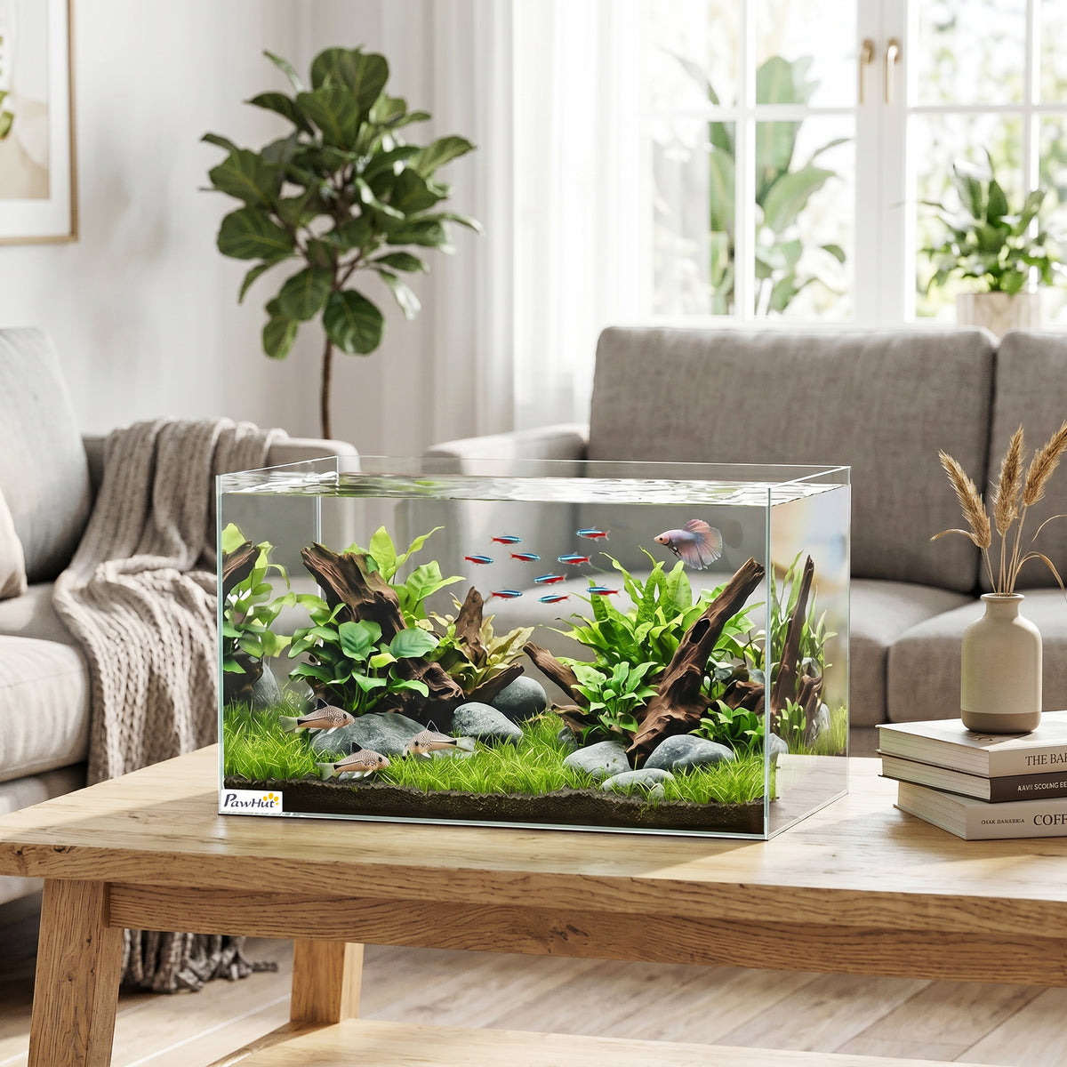 Fish Tank Bare Glass for DIY Glass Aquarium with Protective Base Mat 4