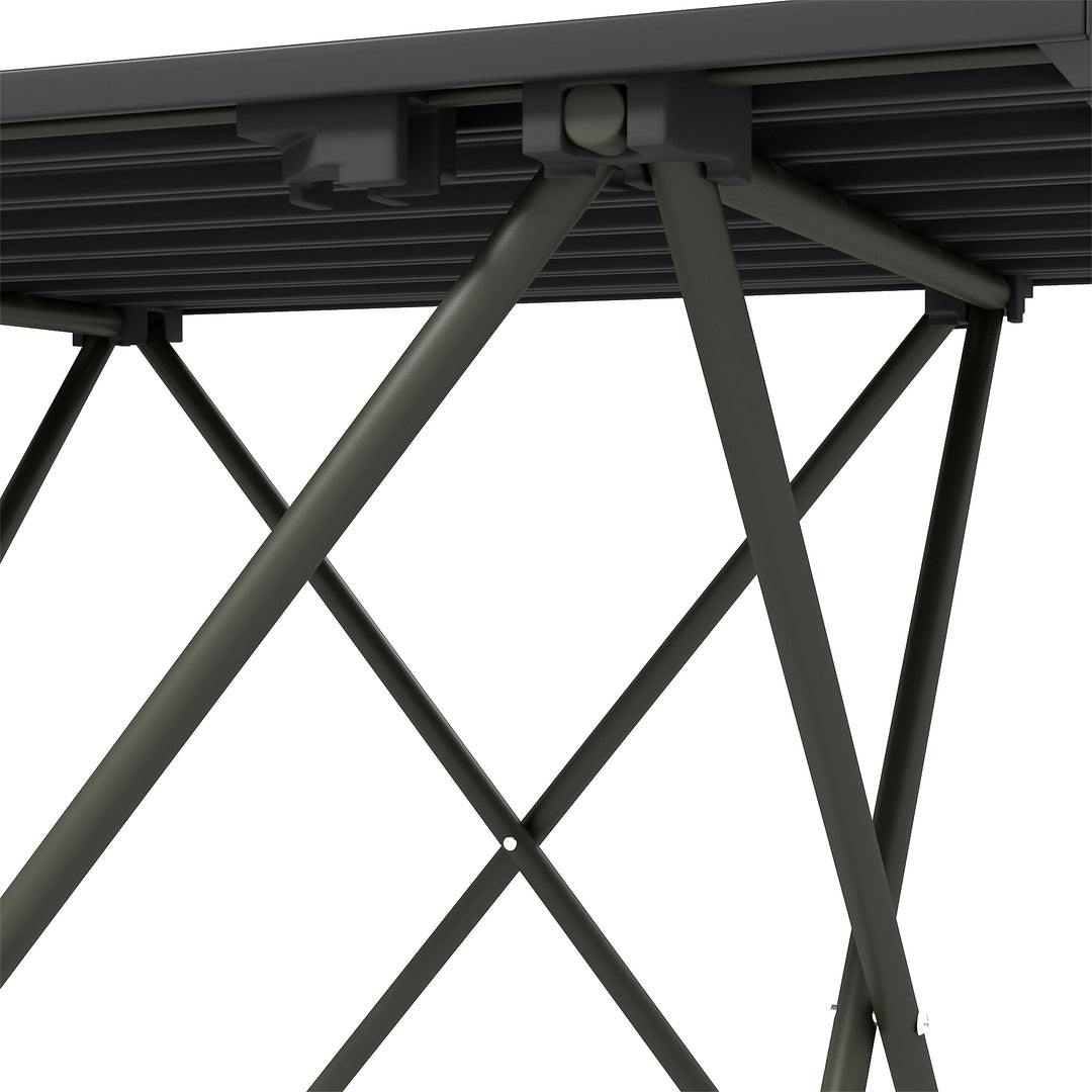 Folding Camping Table, Lightweight Metal Picnic Table with Carry Bag, Foldable Table for Outdoor Camping, Picnic, Hiking, BBQ, Fishing, Black