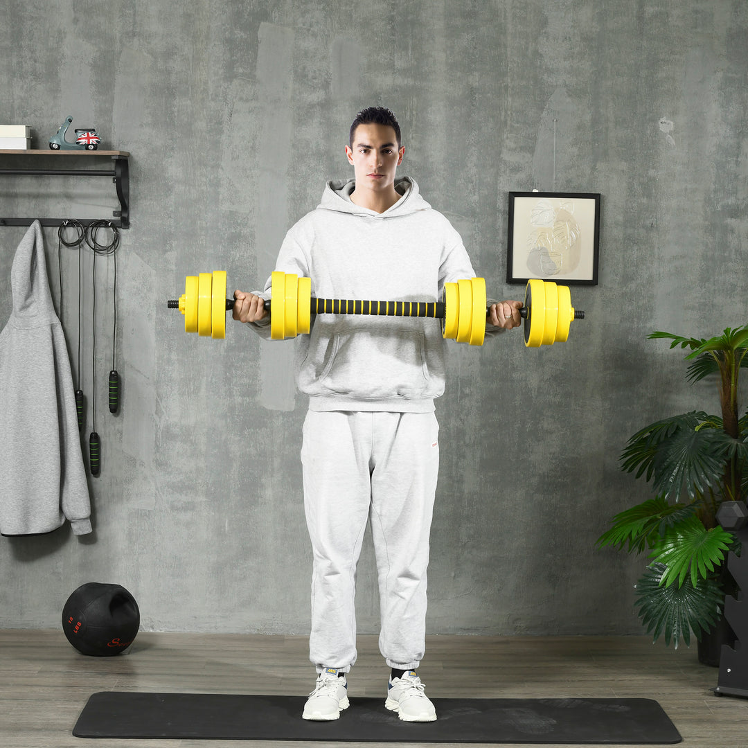 MCL 30KG Dumbbell & Barbell  Adjustable Set Plate Bar Clamp Rod Home Gym Sports Area Exercise Ergonomic