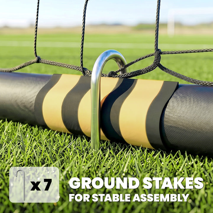 Football Goal, 10 x 6.5ft Football Net with Ground Stakes, EPE Foam Pa