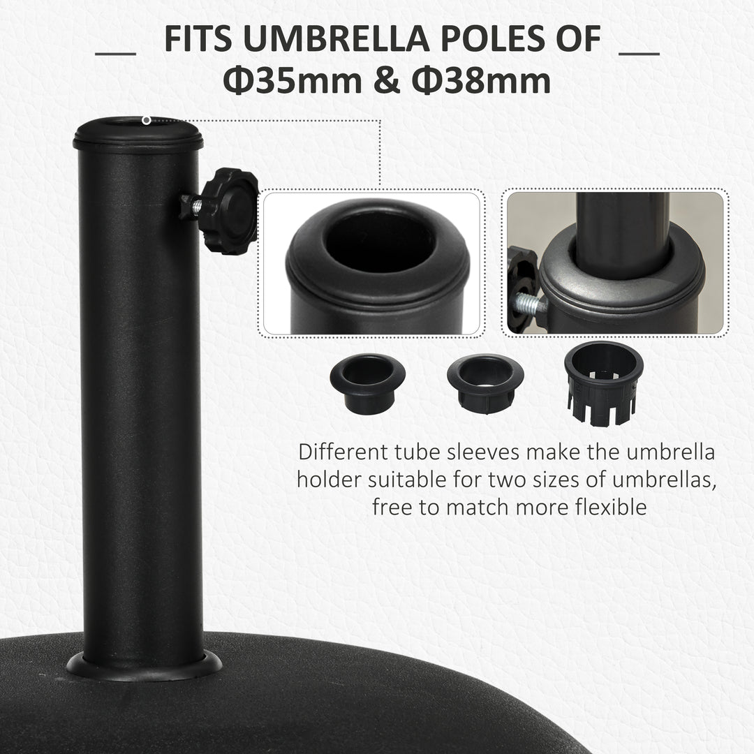 Heavy Duty Cement Parasol Base 20kg Round Patio Umbrella Stand Garden Outdoor Shade Holder for Dia. 35mm/38mm/48mm Poles