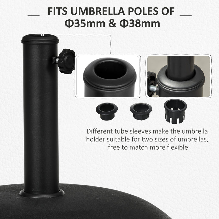 Heavy Duty Cement Parasol Base 20kg Round Patio Umbrella Stand Garden Outdoor Shade Holder for Dia. 35mm/38mm/48mm Poles