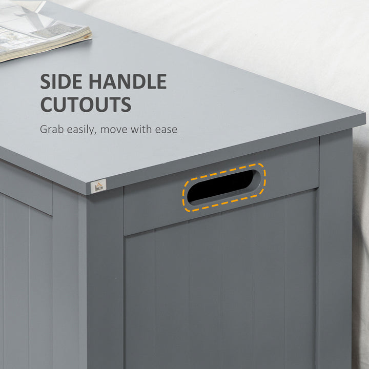 MCL Large Storage Box Toy Chest Cabinet Container Unit Organizer with Lid & Safety Hinges, Grey