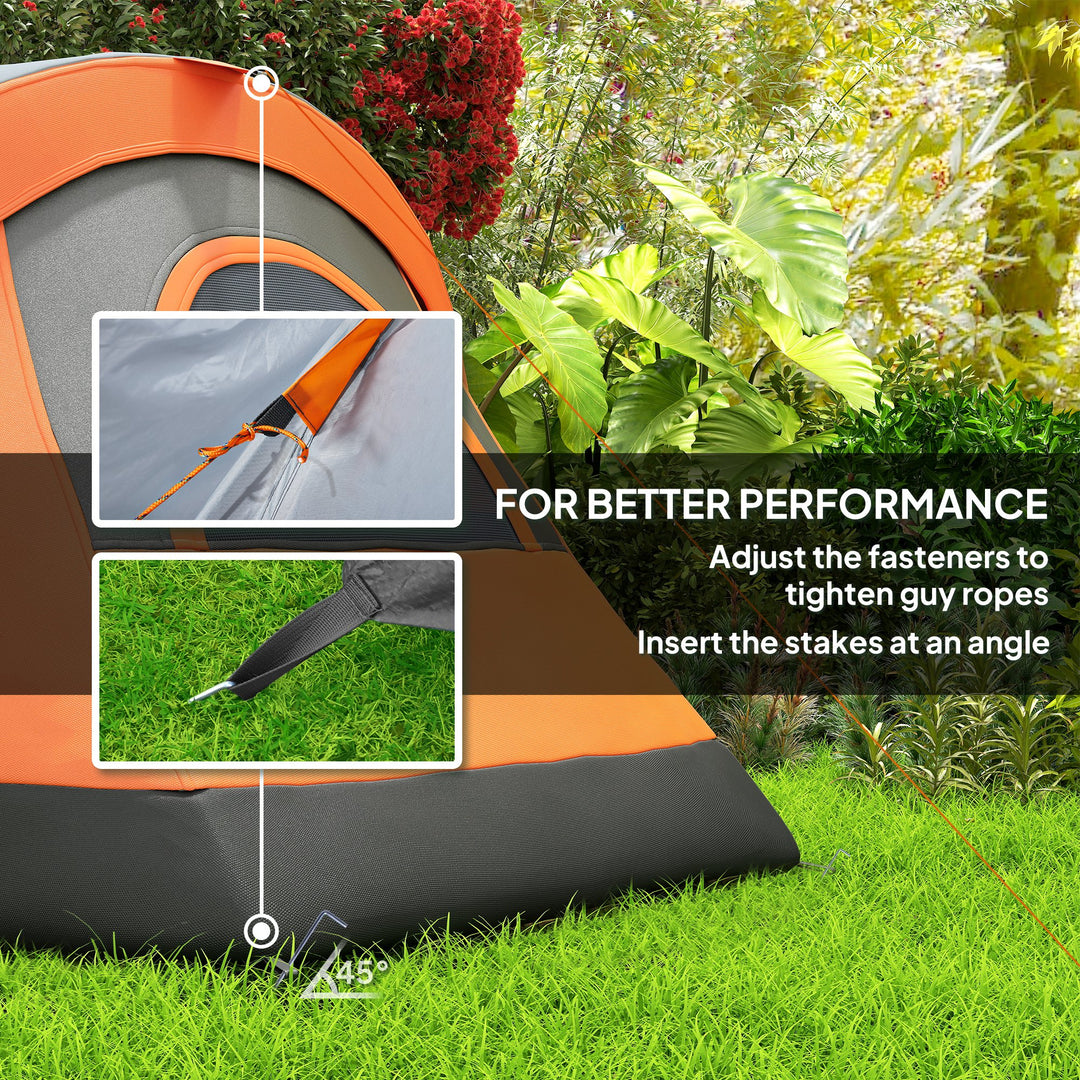 5-6 Man Dome Camping Tent - Orange