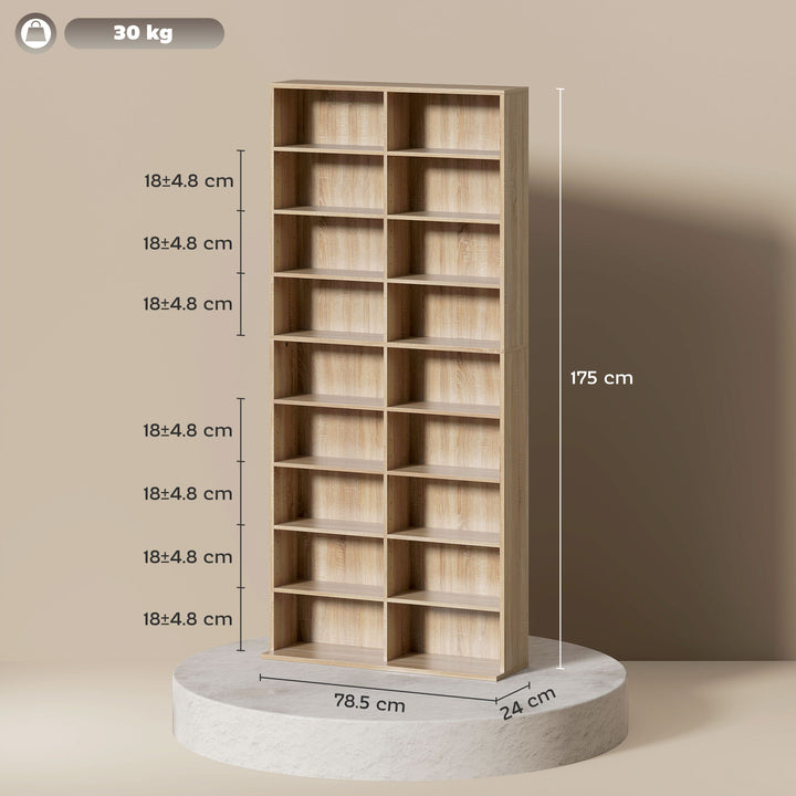 640 CD Storage Tower - Nature Wood Finish