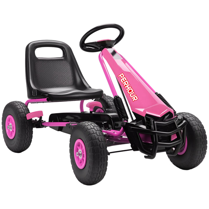 Kids Pedal Go Kart with Adjustable Seat, EVA Tyres, Manual Clutch, Brake, Go Kart for Kids 3-8 Years