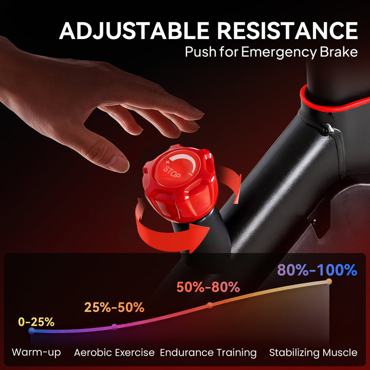 Exercise Bike, Stationary Bike with Adjustable Magnetic Resistance, In
