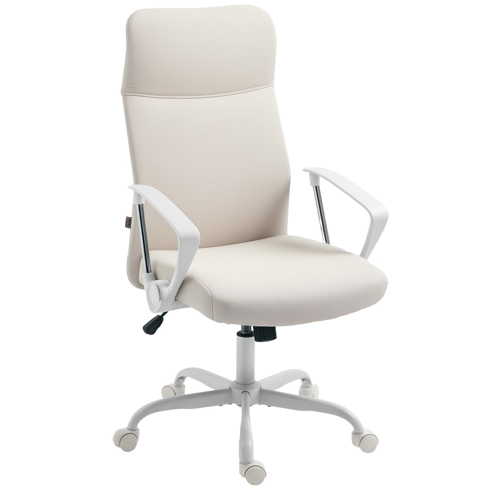 Fabric High Back Office Chair - Cream White
