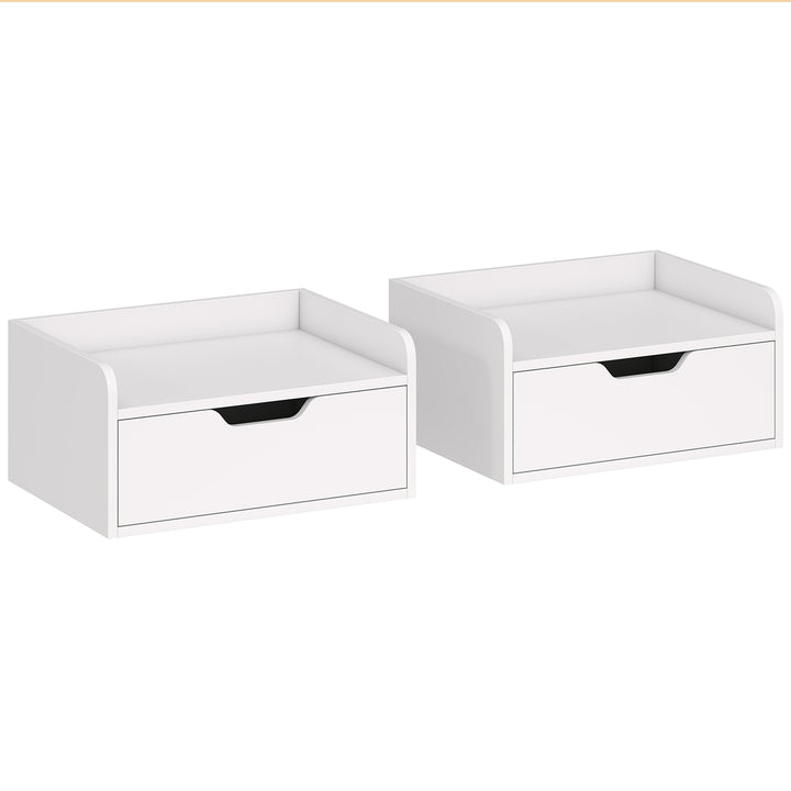 Floating Nightstands Set of 2, Wall Mounted Bedside Table with Drawer 