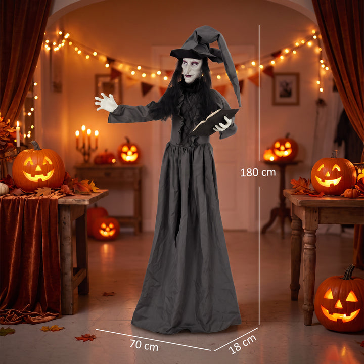 180cm Life Size Animated Witch Halloween Decorations Outdoor Indoor, S