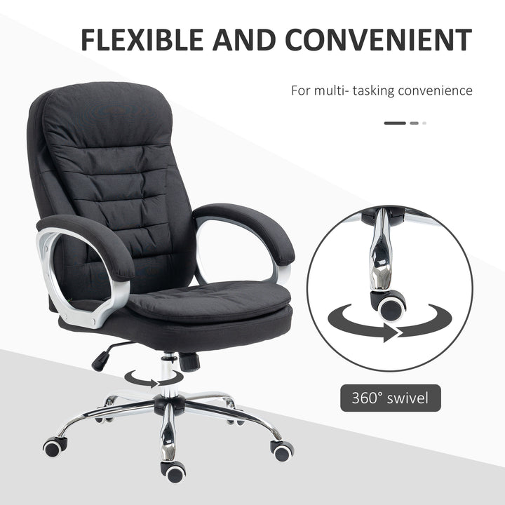 Office Chair Computer Chair Executive Office Chair with Height Adjustable, Comfortable Desk Chair for Home Office Fabric Black