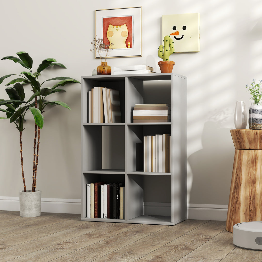 6-Cube Bookshelf - Light Grey