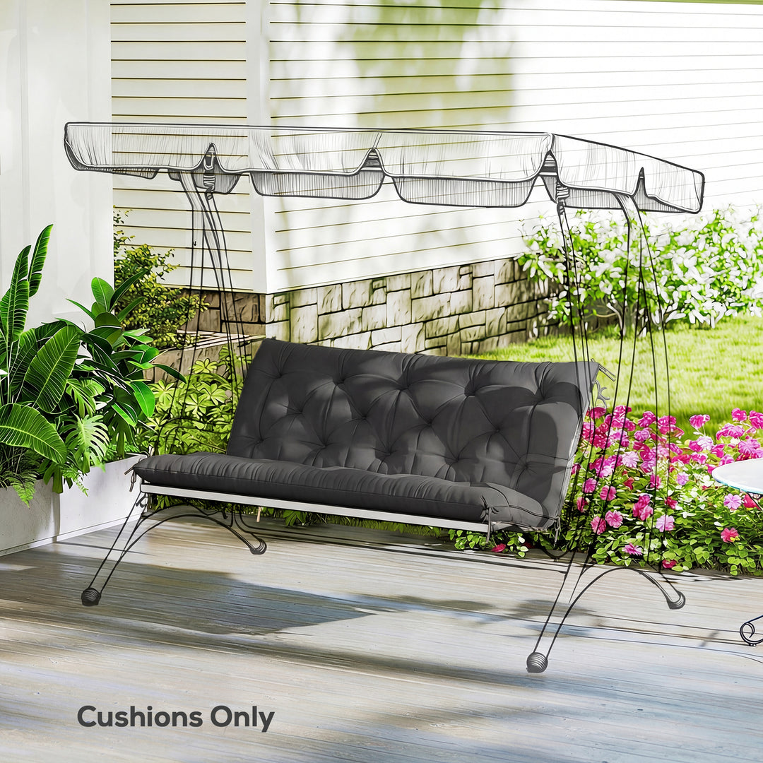 Garden Bench Cushion, 2 Seater Swing Chair Cushion, Seat Pad with Ties