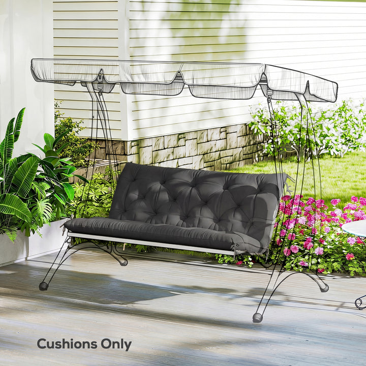 Garden Bench Cushion, 2 Seater Swing Chair Cushion, Seat Pad with Ties