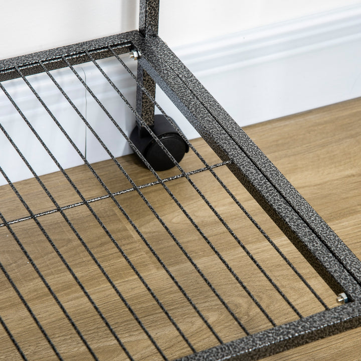 MCL Large Bird Cage Budgie Cage with Stand, Storage Shelf, Wood Perch for Parrot Canary Parakeet Cockatiels, 81 x 48 x 162.5 cm