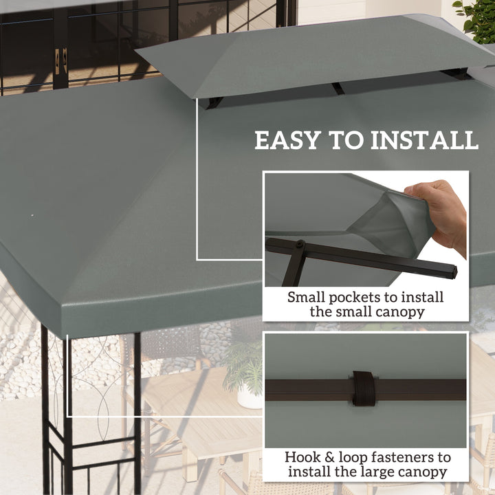 Gazebo Roof Replacement, for 3 x 4m Frames - Grey