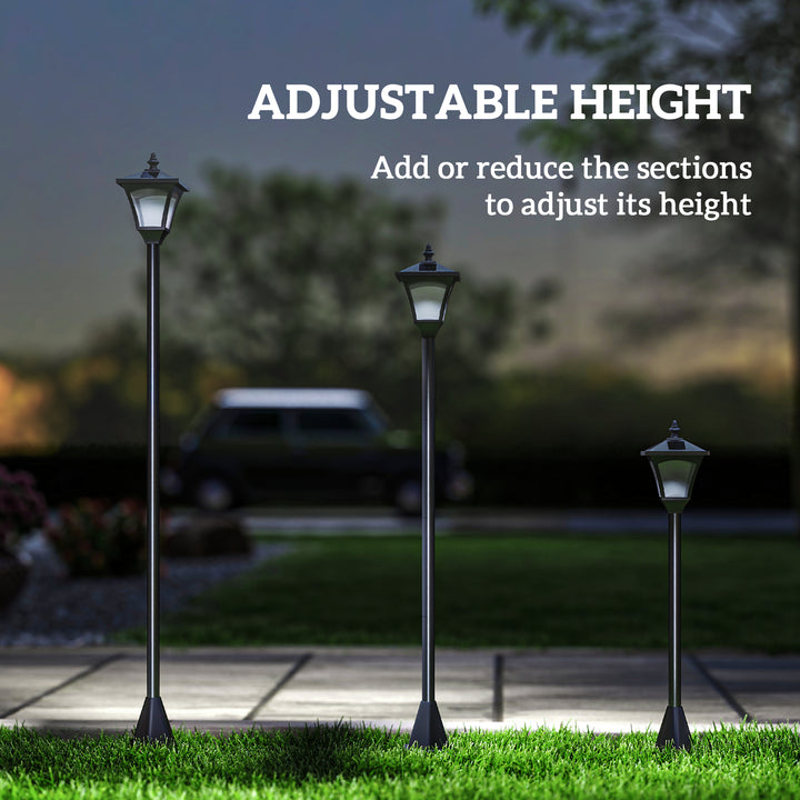 Outdoor Garden Solar Post Lamp Photosensitive LED Lantern Bollard Pathway 1.2M Tall – Black