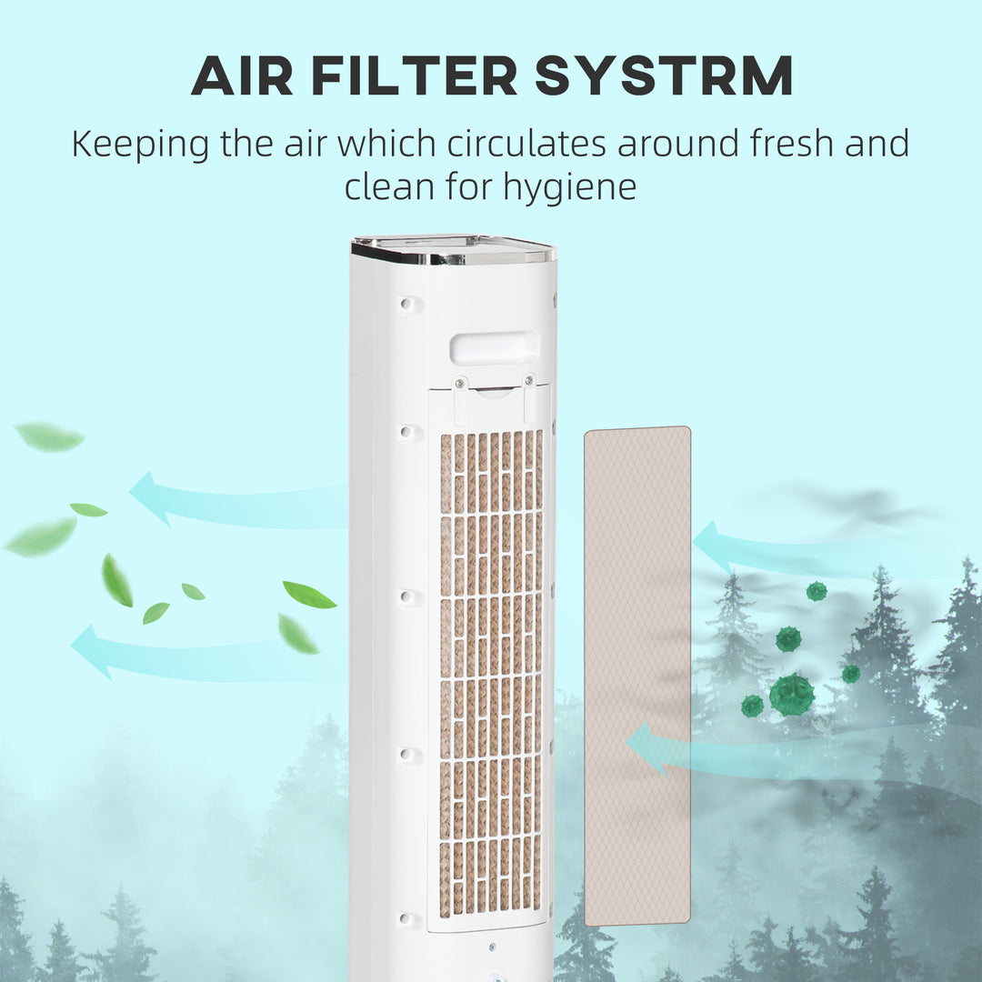 Portable Air Cooler, 6L Tank Humidifier Evaporative Ice Cooling Fan Water Conditioner Unit with 3 Modes, 3 Speed, Remote, Timer, Oscillating for Home Bedroom, White