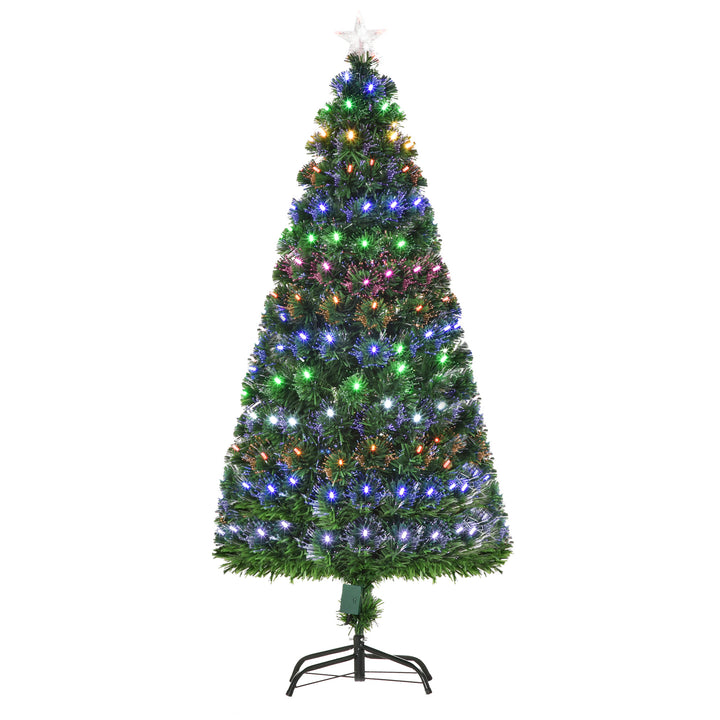 MCL 5FT Pre-Lit Artificial Christmas Tree w/ Lights Star Topper Metal Base Home Seasonal Decoration