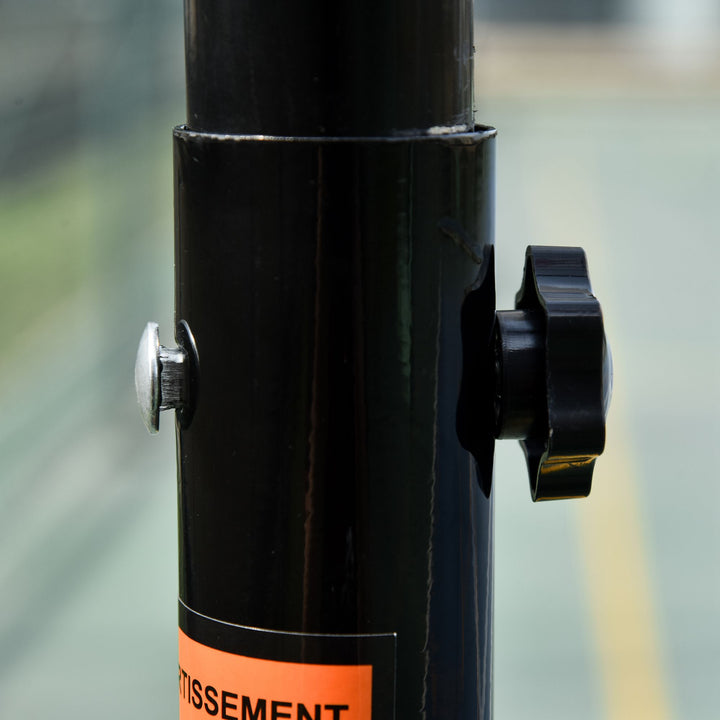 MCL Portable Basketball Stand 175-215cm Adjustable Height Sturdy Rim Hoop w/ Large Wheels Stable Base Net Free Standing