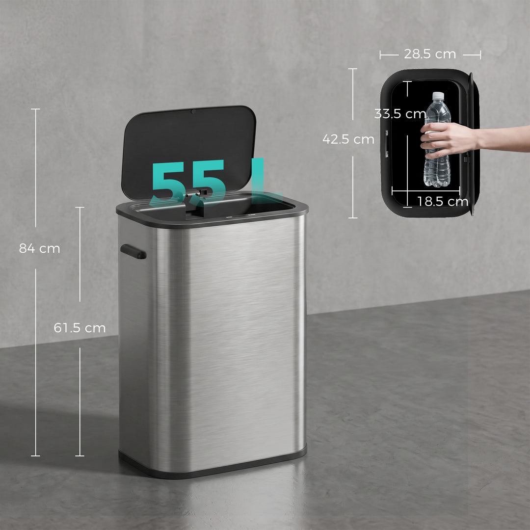 55L Sensor Bin for Kitchen, Touchless Automatic Waste Rubbish Bin - view 3