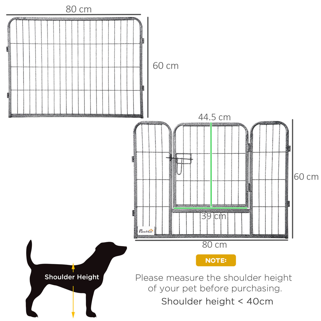 PawHut Heavy Duty Dog Pen with 2 Doors, 16 Panels Dog Playpen, Portable Puppy Pen for Indoors, Outdoors, 60H cm | Aosom UK