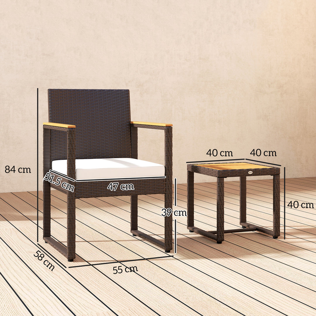 Three-Piece Rattan Chair Set - White