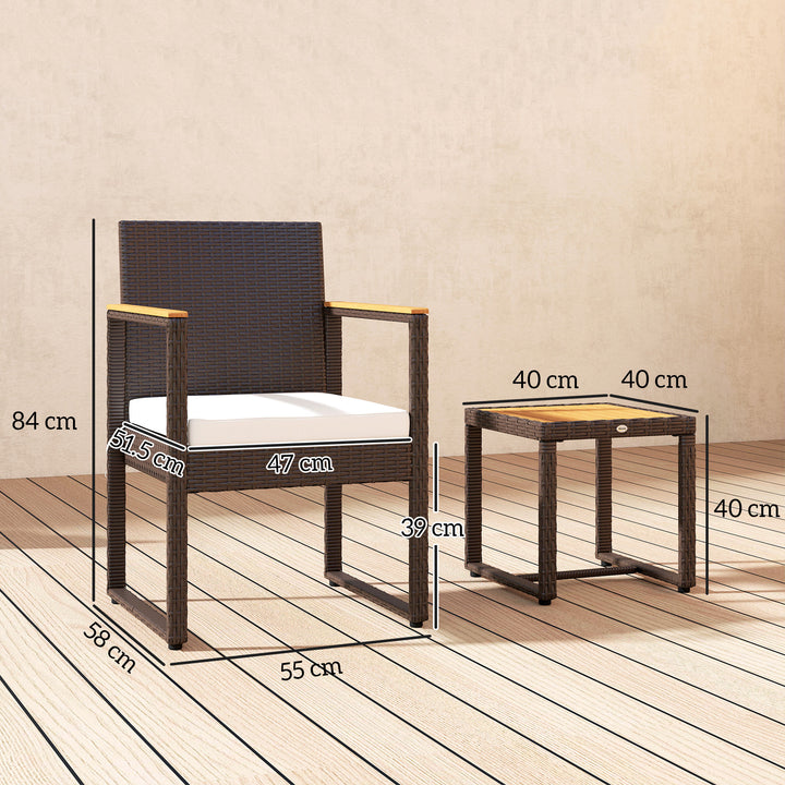 Three-Piece Rattan Chair Set - White