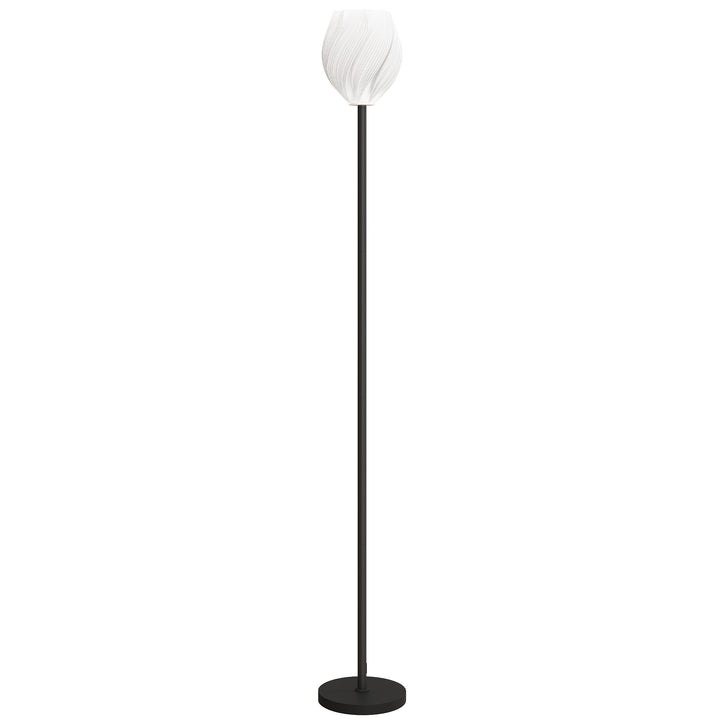 Flower Floor Lamp for Living Room, 3D Printed Modern Standing Lamp with Rose Shade, 3 Colour Temperature & Foot Switch, Minimalist Tall Pole Lampshade for Bedroom, Office, White