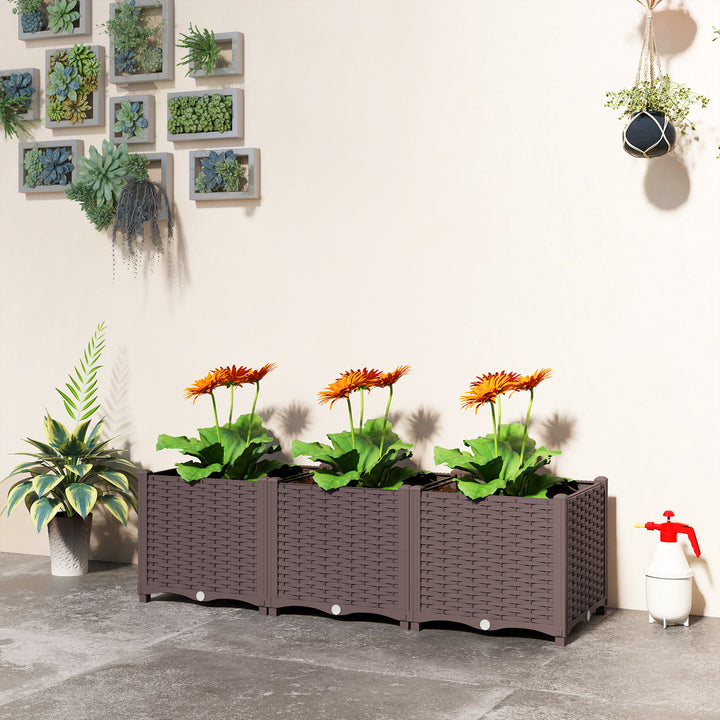 Plastic Raised Garden Bed with Legs, Self Watering Elevated Planter Bo