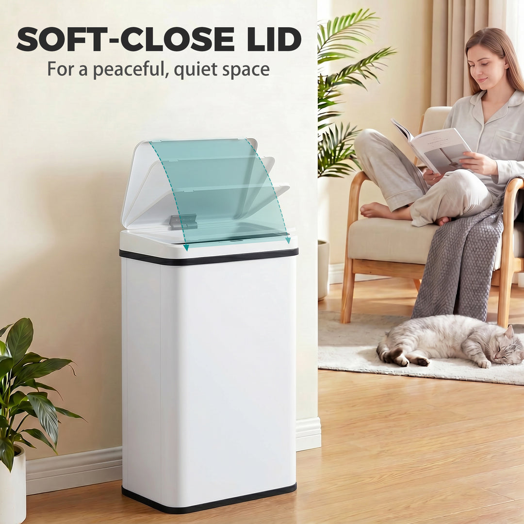 50L Sensor Bin with Soft-Close Lid, Stainless Steel Automatic Touchles
