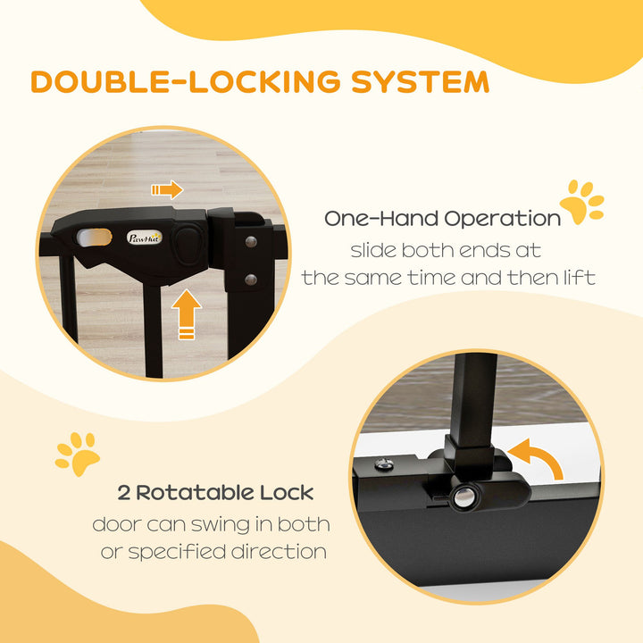Adjustable Safety Gate w/ One Extensions, Four Adjustable Screws, Black