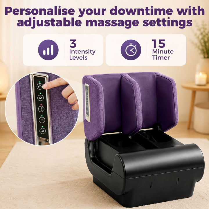 2 in 1 Foot and Calf Massager with Heat, Air Compression, Timer, 3 Mod