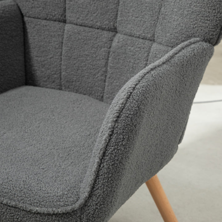 Teddy Fleece Wingback Accent Chair - Grey