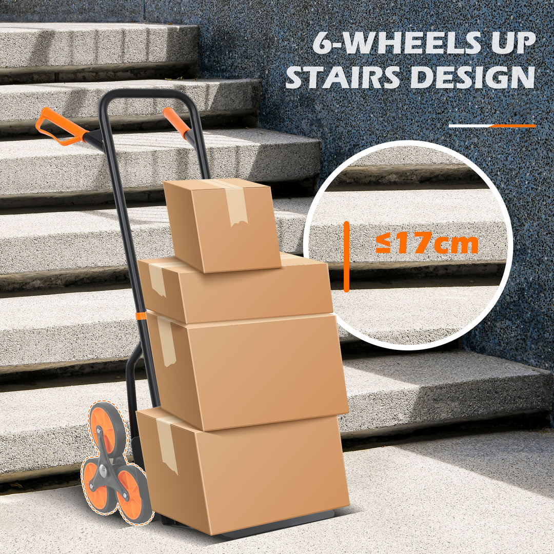 Six-Wheel Folding Sack Barrow Trolley - Black/Orange