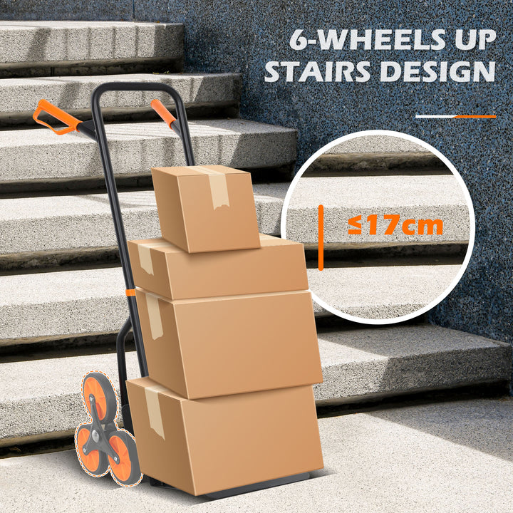 Six-Wheel Folding Sack Barrow Trolley - Black/Orange