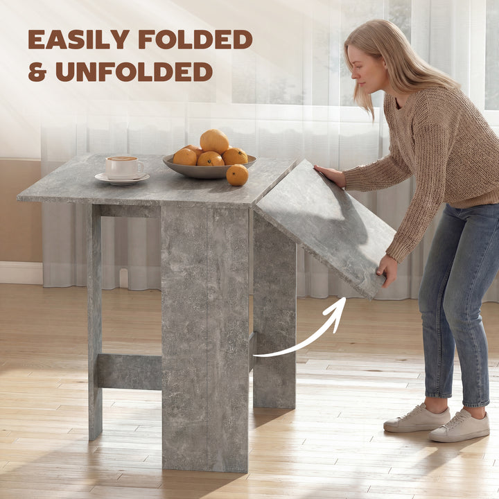 Folding Dining Table, Space-Saving Drop Leaf Kitchen Table for 4-6 Peo