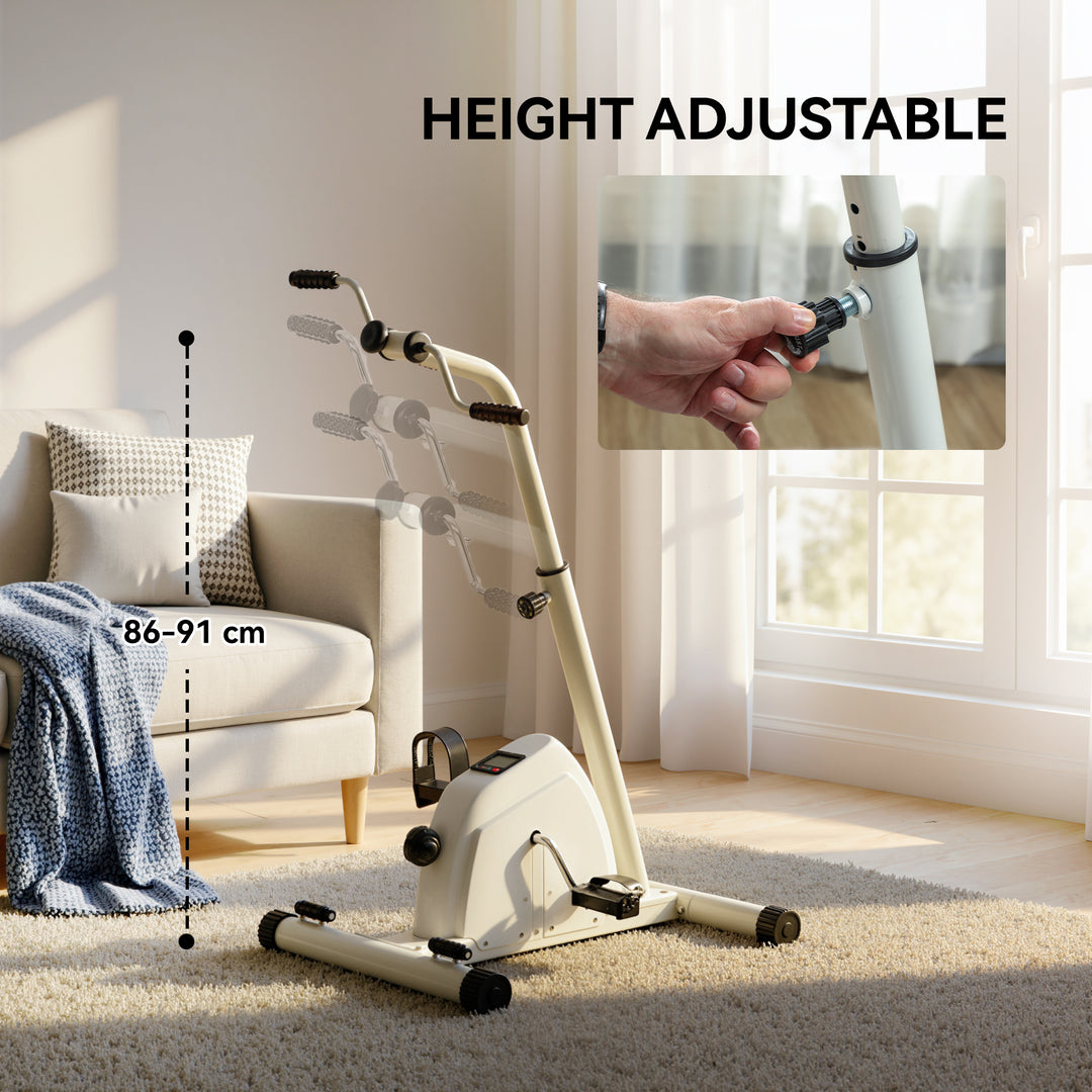 Seated Pedal Exerciser with Dual Massage and Adjustable Height